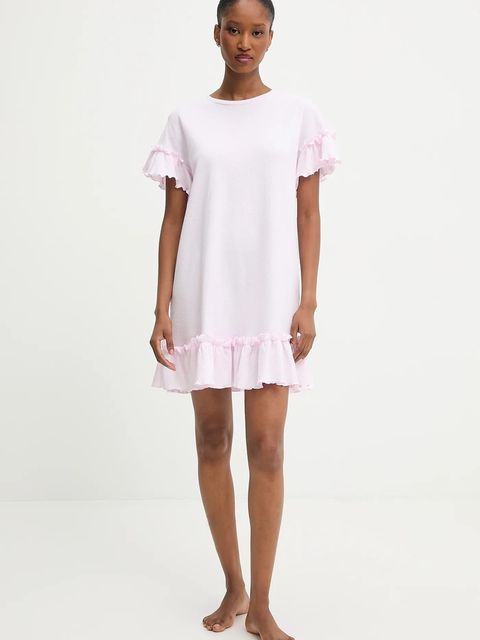 Answear.LAB koszula nocna bawełniana damska kolor różowy bawełniana