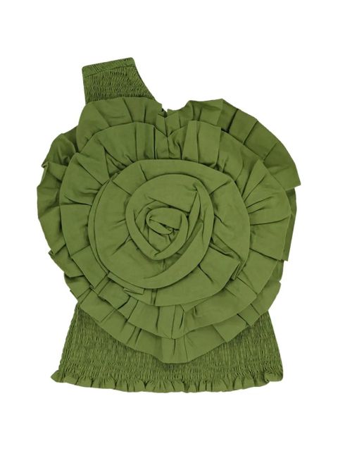FARM Rio ruffled one-shoulder top - Green - zdjęcie produktu nr 1