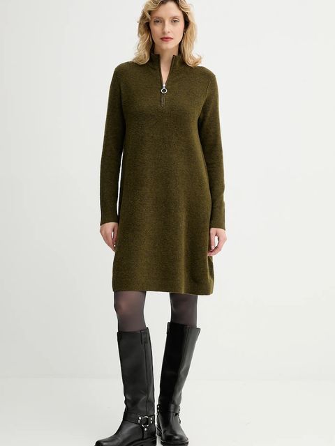 Marc O'Polo sukienka z dodatkiem wełny kolor zielony mini prosta 5000006932 - zdjęcie produktu nr 2