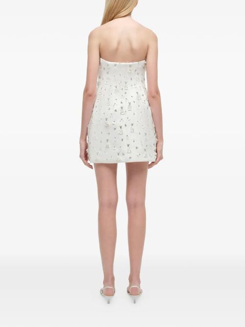 Simkhai Yasmin embellished strapless mini dress - White