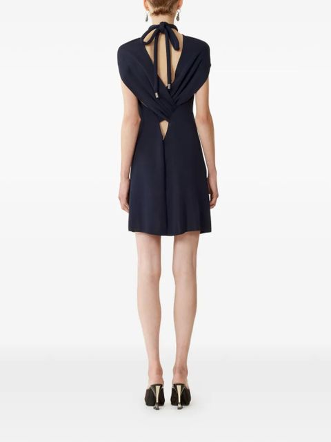 Lanvin twisted halterneck mini dress - Blue
