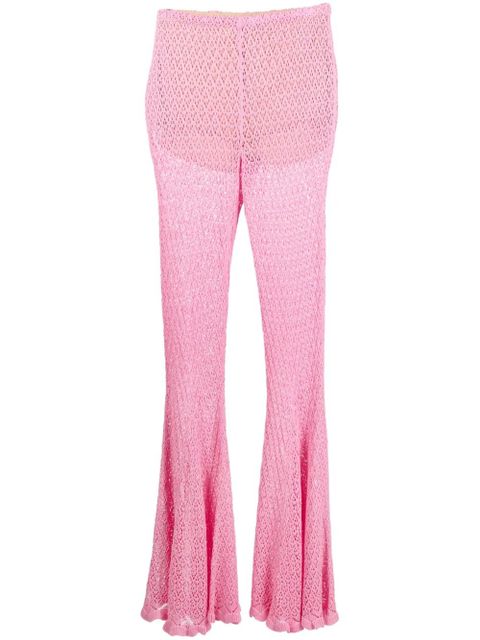 Blumarine knitted flared trousers - Pink - zdjęcie produktu nr 1