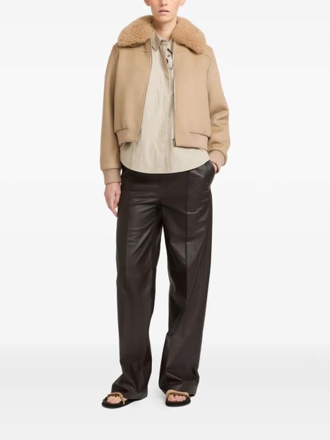 Yves Salomon lambswool-collar bomber jacket - Neutrals - zdjęcie produktu nr 2