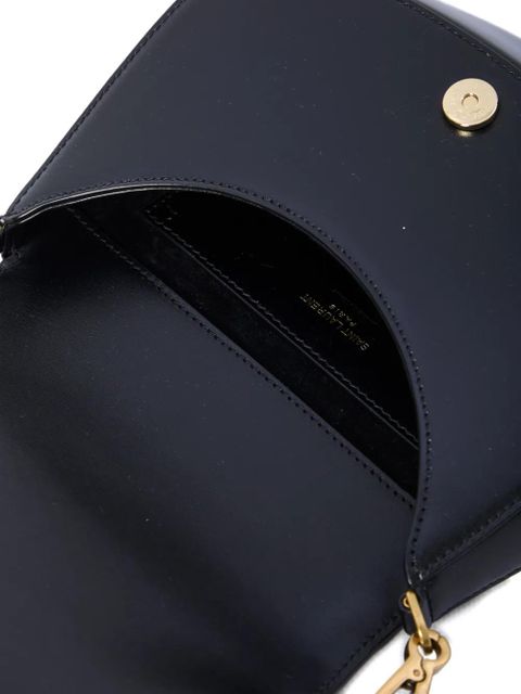 Saint Laurent logo-plaque shoulder bag - Black