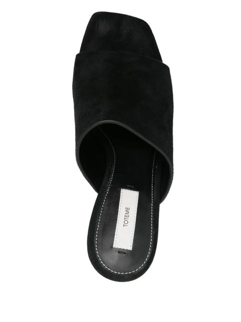 TOTEME 90mm velour mules - Black