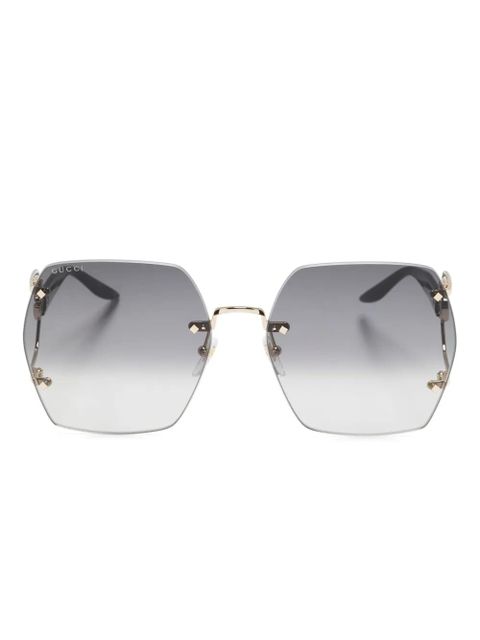 Gucci Eyewear Double G oversize-frame sunglasses - Black