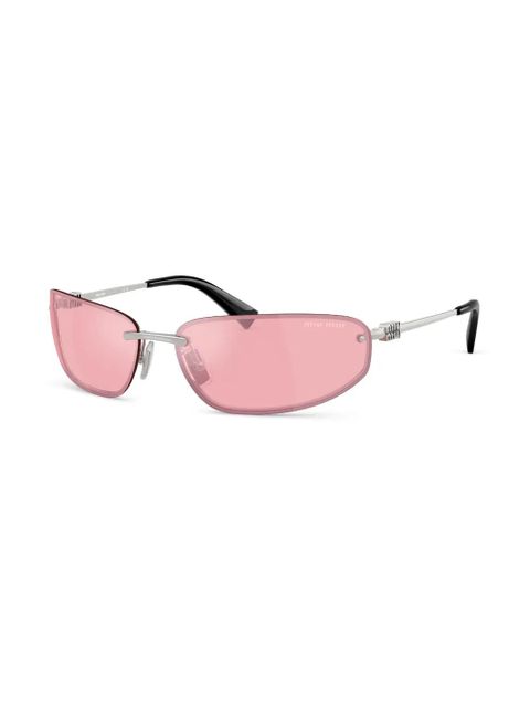 Miu Miu Eyewear oval-frame sunglasses - Silver - zdjęcie produktu nr 2