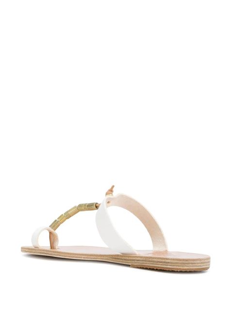Ancient Greek Sandals Iris Column Beads sandals - White