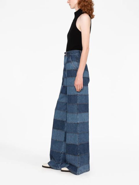 Chloé patchwork wide-leg jeans - Blue