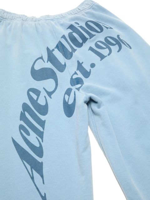Acne Studios logo cotton trousers - Blue