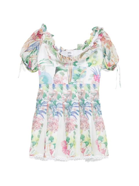 Charo Ruiz Ibiza floral ruffled mini dress - White - zdjęcie produktu nr 1