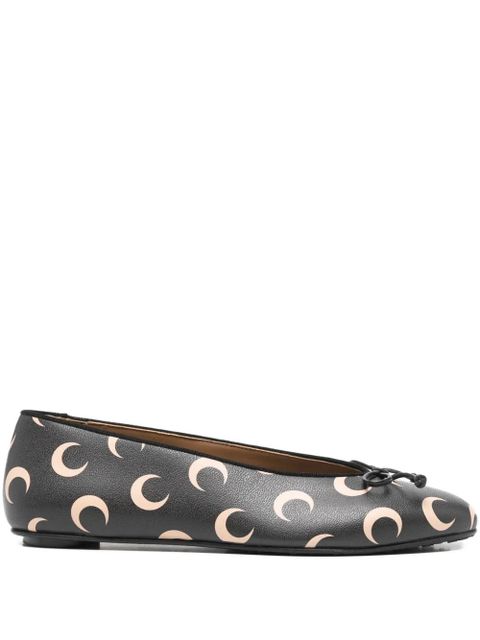 Marine Serre crescent-moon print ballet flats - Black - zdjęcie produktu nr 1