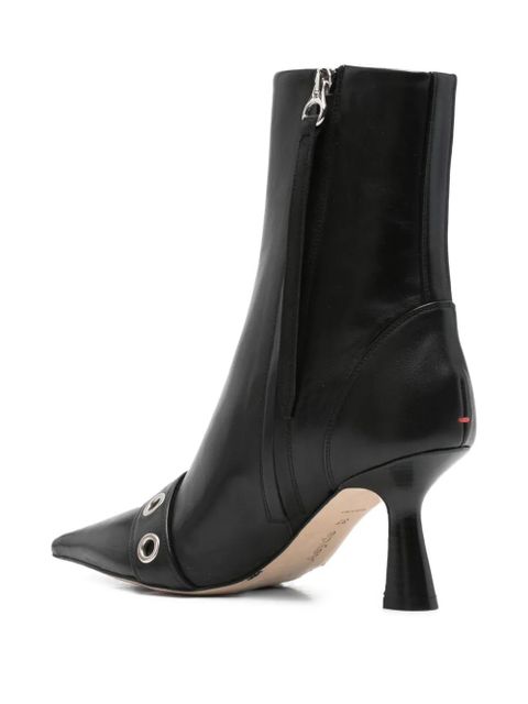 Aeyde 80mm buckle-detail pointed-toe boots - Black - zdjęcie produktu nr 2