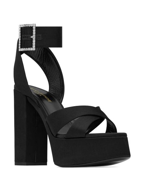 Saint Laurent Bianca 125mm crystal-embellished platform sandals - Black - zdjęcie produktu nr 2