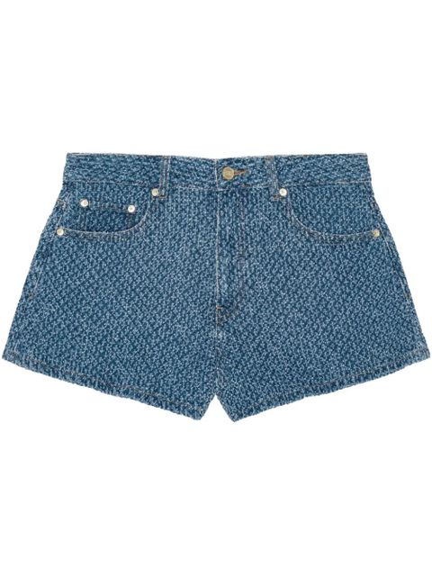 GANNI logo patch shorts - Blue - zdjęcie produktu nr 1