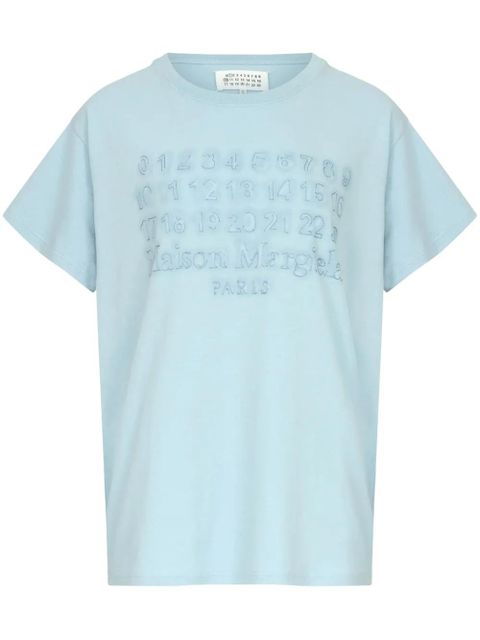 Maison Margiela logo-print cotton T-shirt - Blue - zdjęcie produktu nr 1