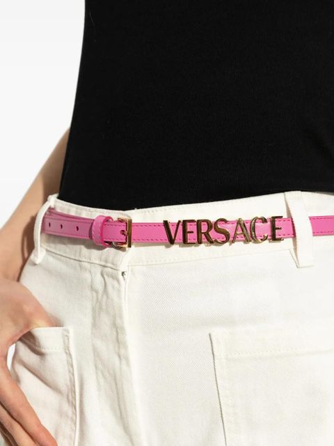 Versace logo-lettering belt - Pink
