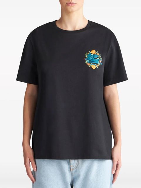 ETRO Pegaso-embroidered cotton T-shirt - Black
