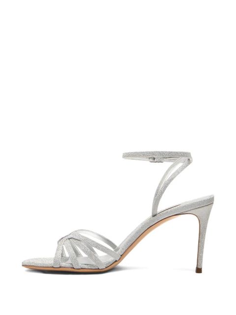 Casadei Julia glittered sandals - Silver