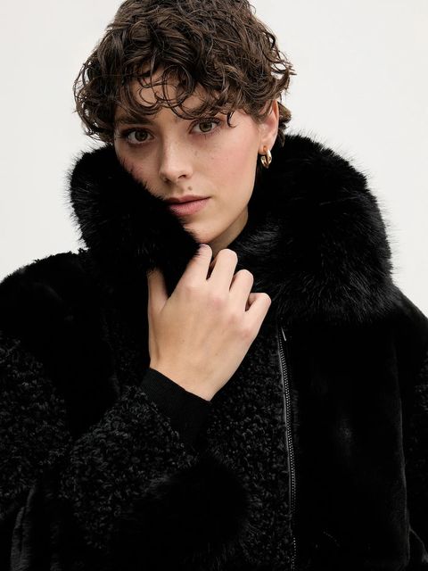 Dkny płaszcz kolor czarny