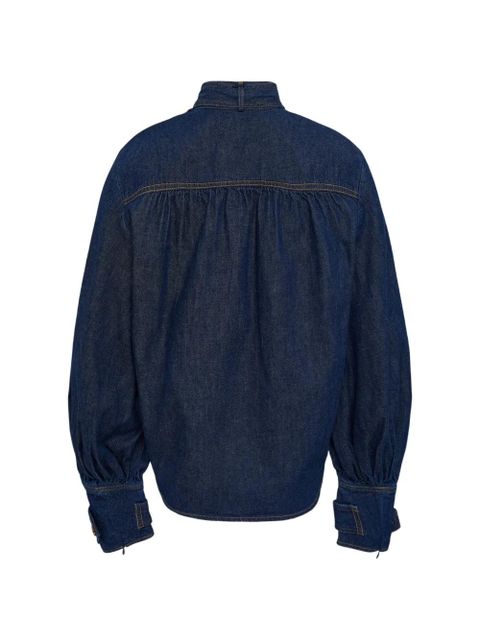 ZIMMERMANN bow-detail cargo-pockets denim blouse - Blue - zdjęcie produktu nr 2