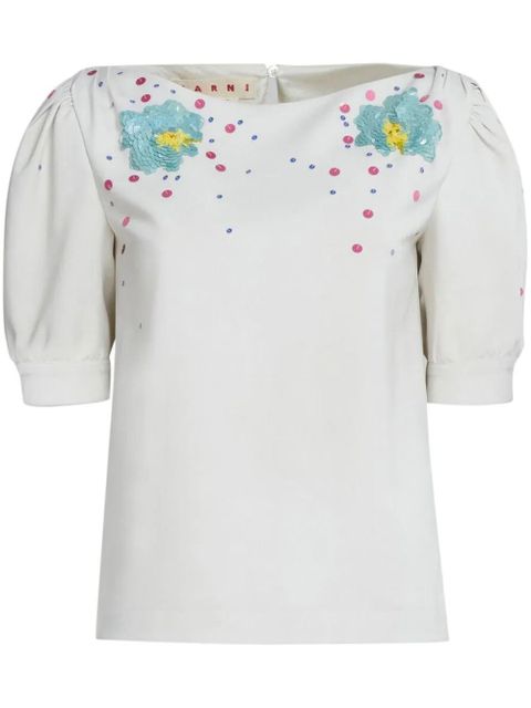 Marni sequin-embroidered blouse - White - zdjęcie produktu nr 1