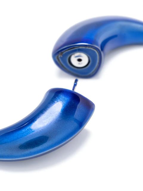 Marine Serre Shamanic Moon-shaped single earring - Blue