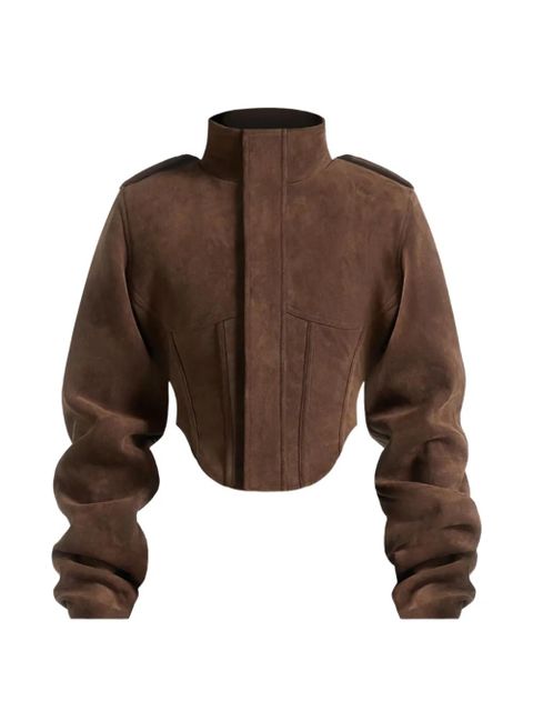 Manière De Voir Solange tacked-sleeve jacket - Brown - zdjęcie produktu nr 1