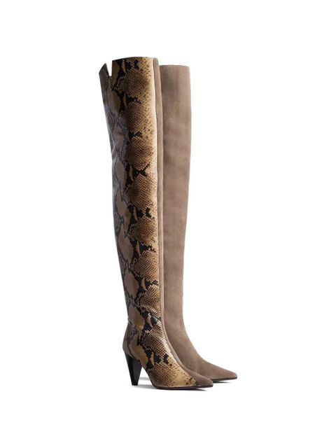 KHAITE Harvey over-the-knee high boots - Brown