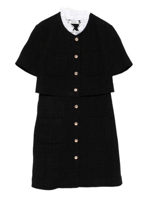 SANDRO button-detailed tweed mini dress - Black - zdjęcie produktu nr 1
