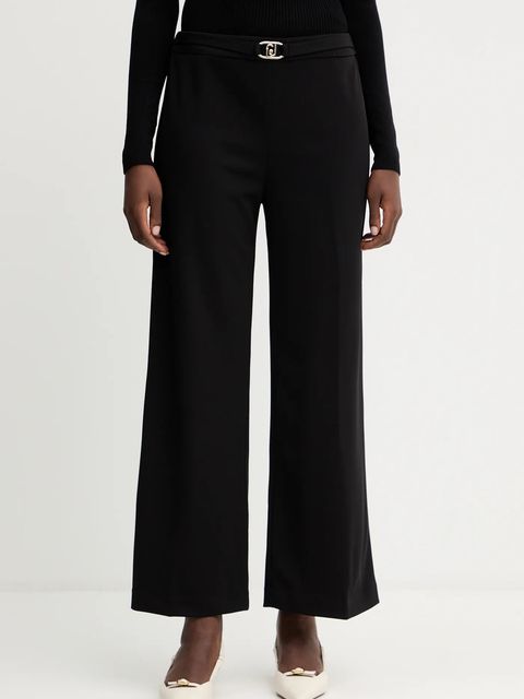 Liu Jo spodnie damskie kolor czarny szerokie high waist MF5260 J1930 - zdjęcie produktu nr 1