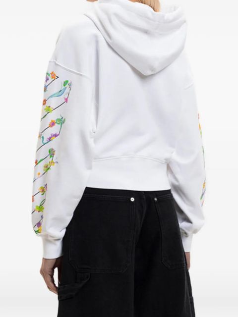Off-White floral-print hooded knitwear