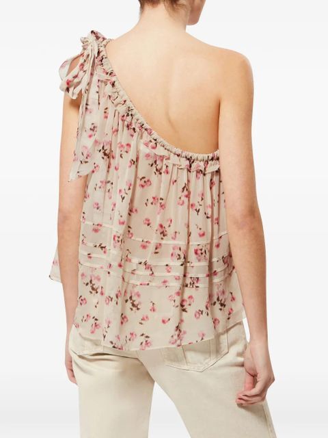 MARANT ÉTOILE Loeva floral-pattern one-shoulder blouse - Neutrals