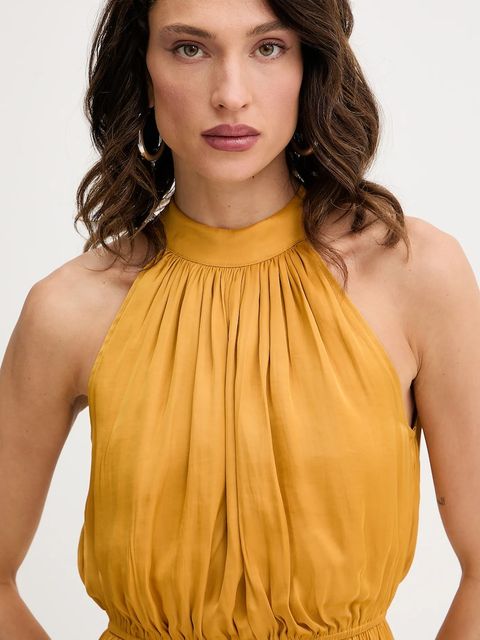 Morgan sukienka kolor żółty maxi rozkloszowana RAMAGE