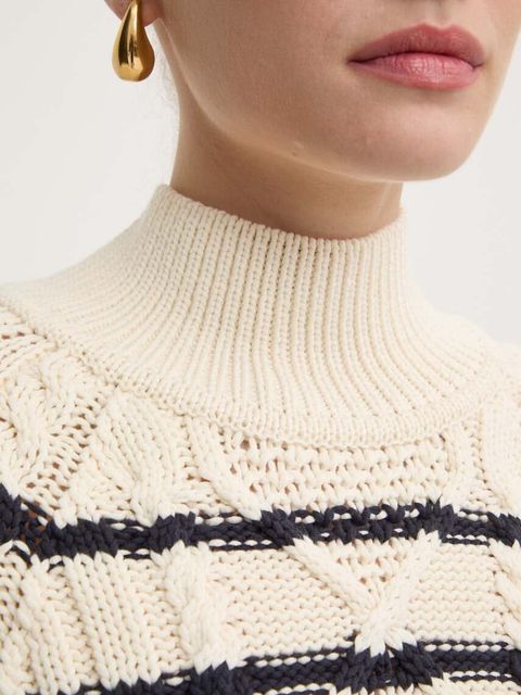 BOSS sweter z domieszką wełny damski ciepły z półgolfem 50518369