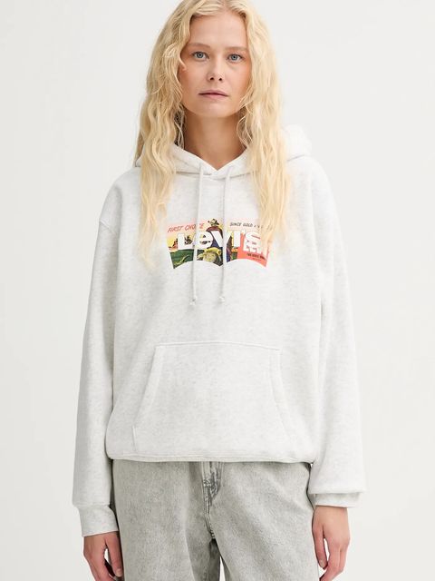 Levi's bluza damska kolor szary z kapturem wzorzysta A8801 - zdjęcie produktu nr 1