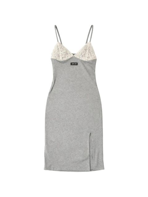 Miu Miu lace-panel midi dress - Grey - zdjęcie produktu nr 1