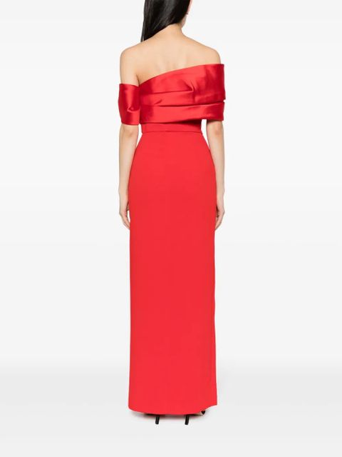 Solace London Alexis off-shoulder gown - Red