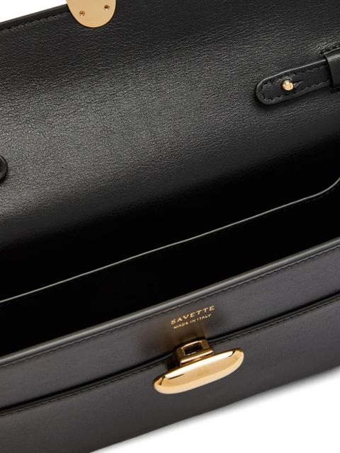 Savette Aymmetry leather shoulder bag - Black