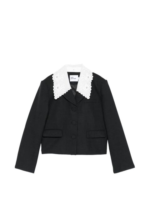 Self-Portrait embroidered-collar jacket - Grey - zdjęcie produktu nr 1