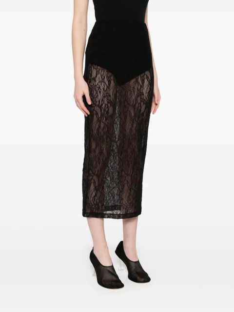 WARDROBE.NYC lace midi skirt - Black