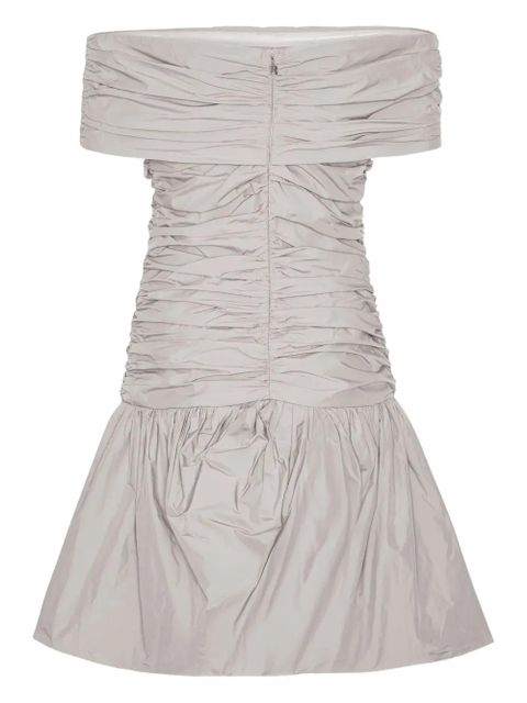 ROTATE BIRGER CHRISTENSEN off-shoulder ruched mini dress - Grey