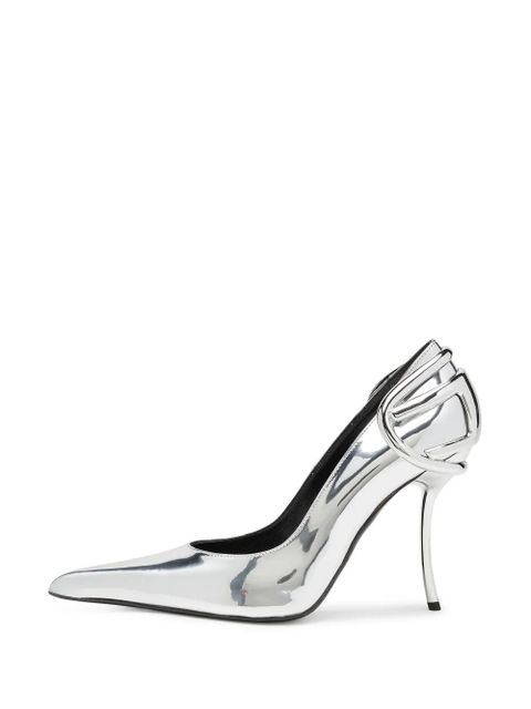 Diesel 90mm pointed slingback pumps - Silver