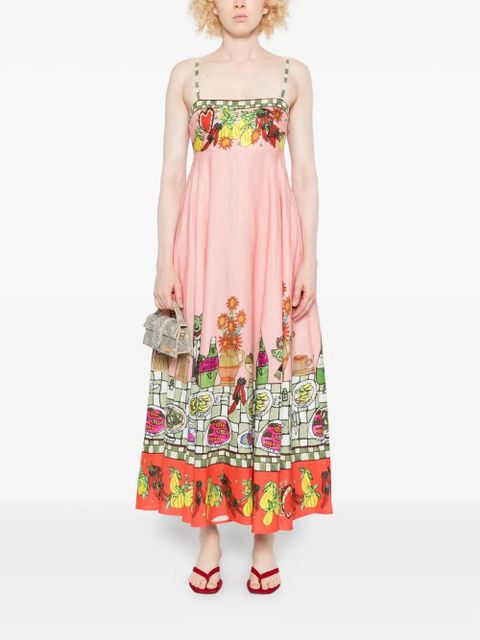 ALEMAIS floral-print A-line dress - Pink