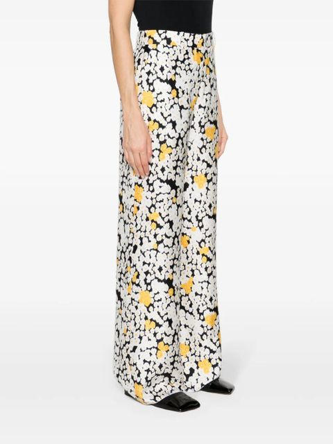 Lanvin floral wide-leg trousers - White