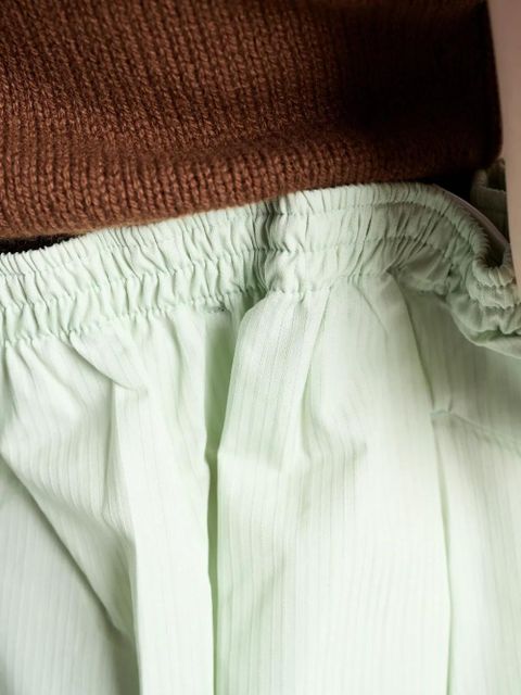 Prada cotton elasticated-waistband mini skirt - Green