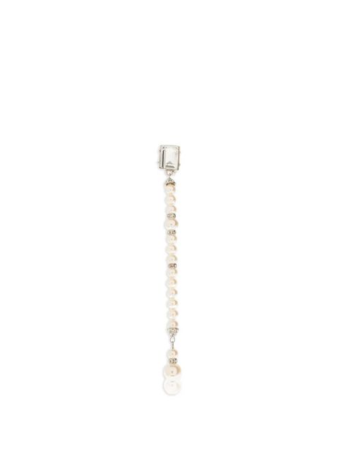 Alessandra Rich stone pearl drop earrings - Neutrals