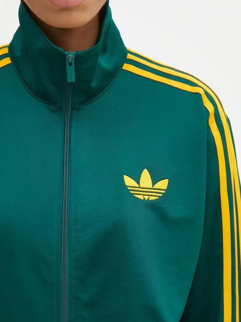 adidas Originals bluza Firebird damska kolor zielony wzorzysta JP2299