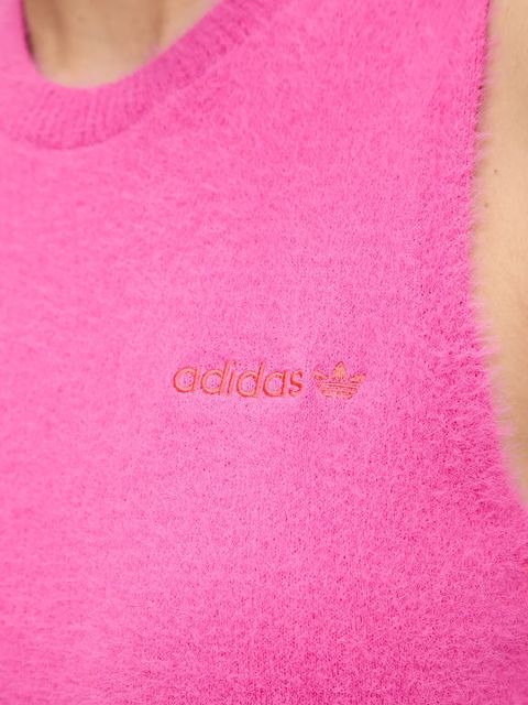 adidas Originals kamizelka Fluffy Vest damski kolor różowy JW3648 - zdjęcie produktu nr 2