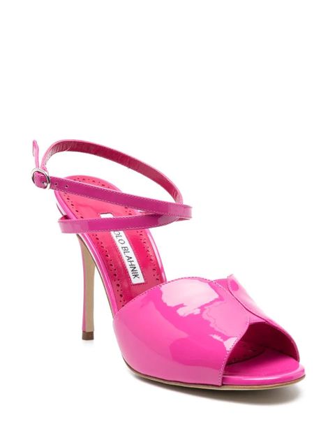 Manolo Blahnik 110mm shimmer-finish sandals - Pink - zdjęcie produktu nr 2